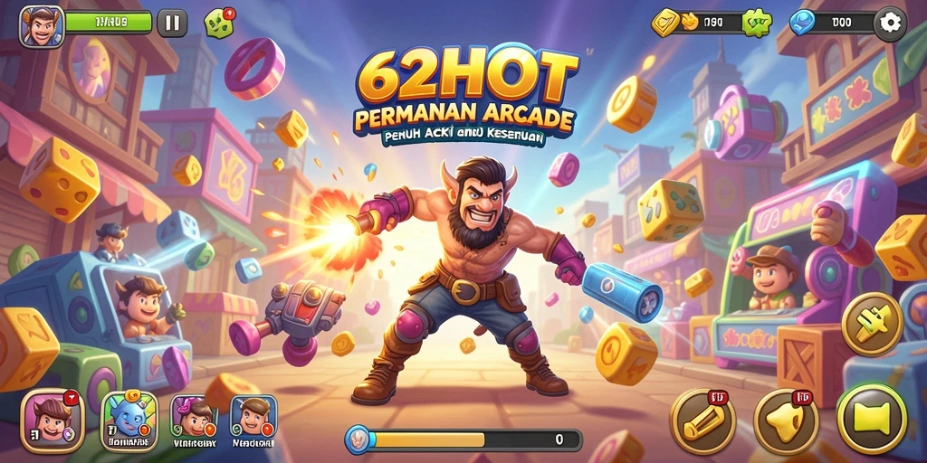 Penggambaran aksi seru dalam gameplay 62HOT.