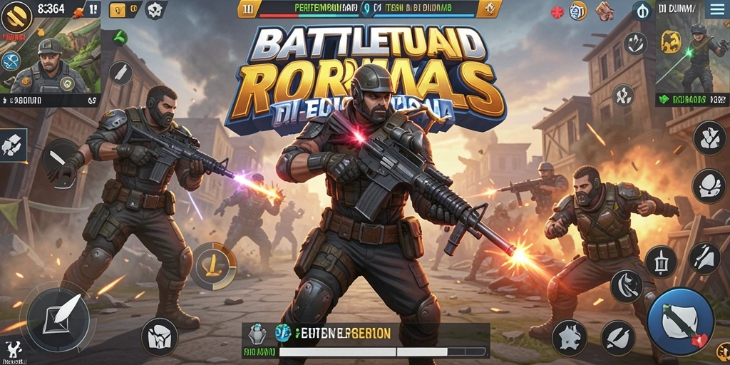 Screenshot menampilkan aksi intens dari game Battle Royale 8364.