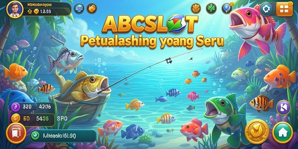 Screenshot gameplay ABCSLOT menampilkan aksi menangkap ikan yang seru.