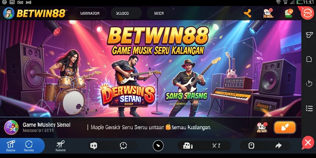 Tampilan screenshot gameplay BETWIN88 dengan tantangan musik interaktif.