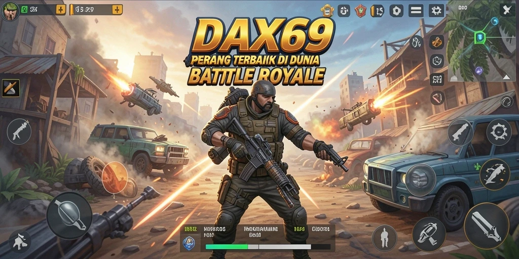 Tangkapan layar DAX69 menunjukkan pertempuran yang seru di arena Battle Royale.