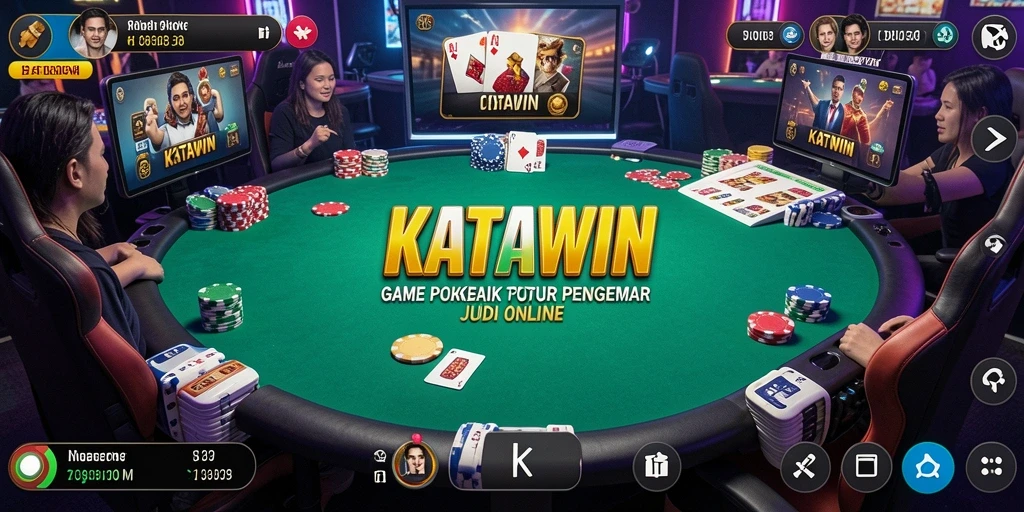 Tampilan gameplay Poker yang menarik dan interaktif di KATAWIN.