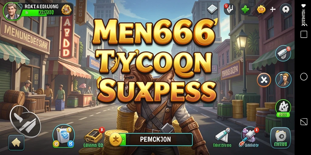 Tampilan gameplay RR666 dengan mekanika Tycoon yang menarik.