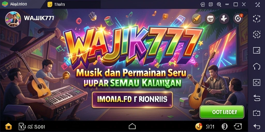 Screenshot gameplay WAJIK777 menunjukkan suasana bermain musik yang seru.